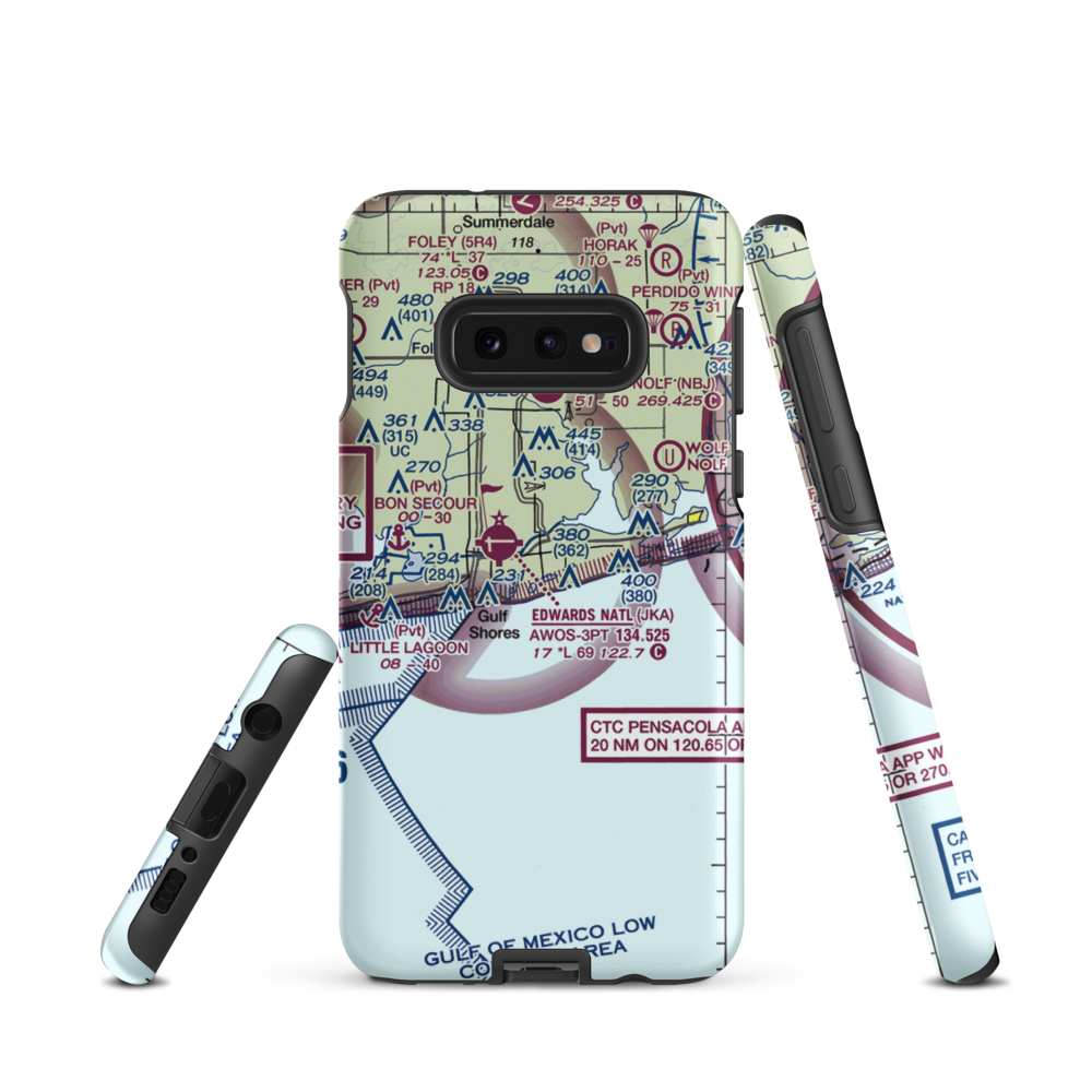 Gulf State Park Seaplane Base (AL75) VFR Sectional Samsung Phone Case Samsung Galaxy S10 Plus model shown