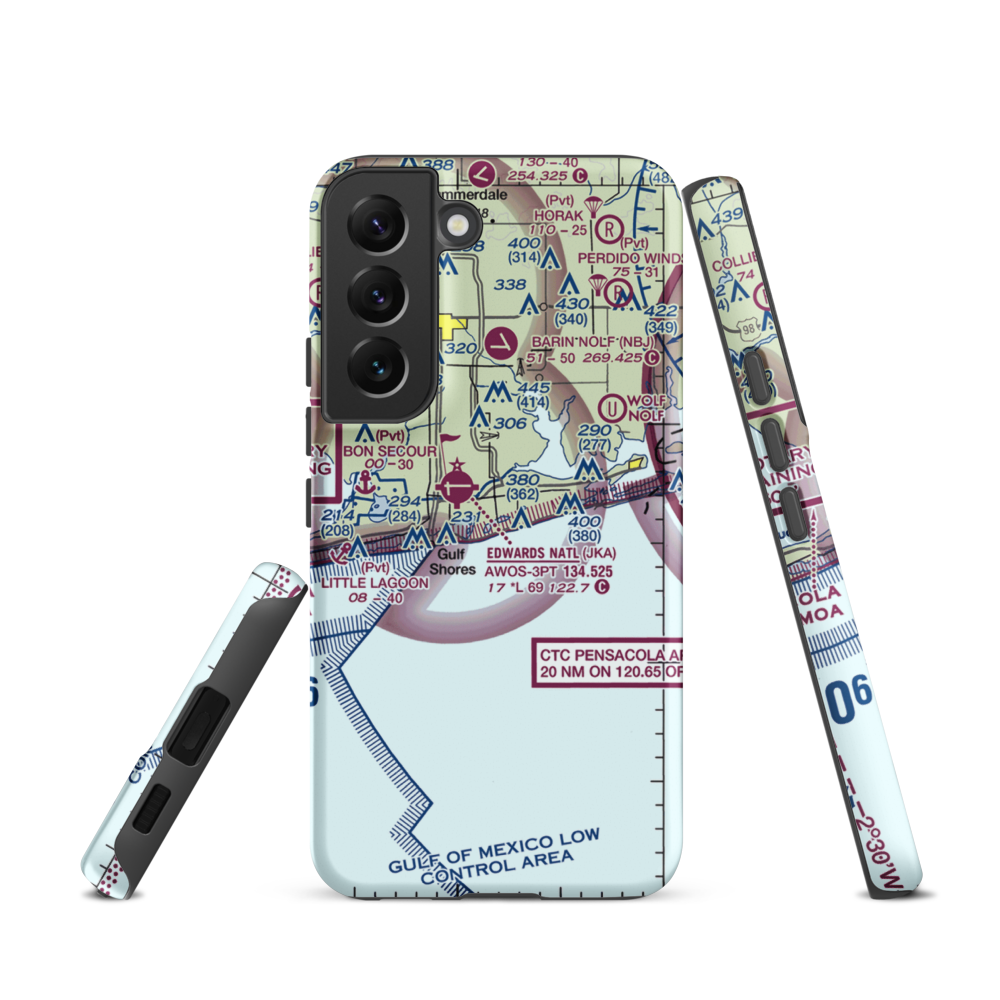 Gulf State Park Seaplane Base (AL75) VFR Sectional Samsung Phone Case Samsung Galaxy S22 model shown