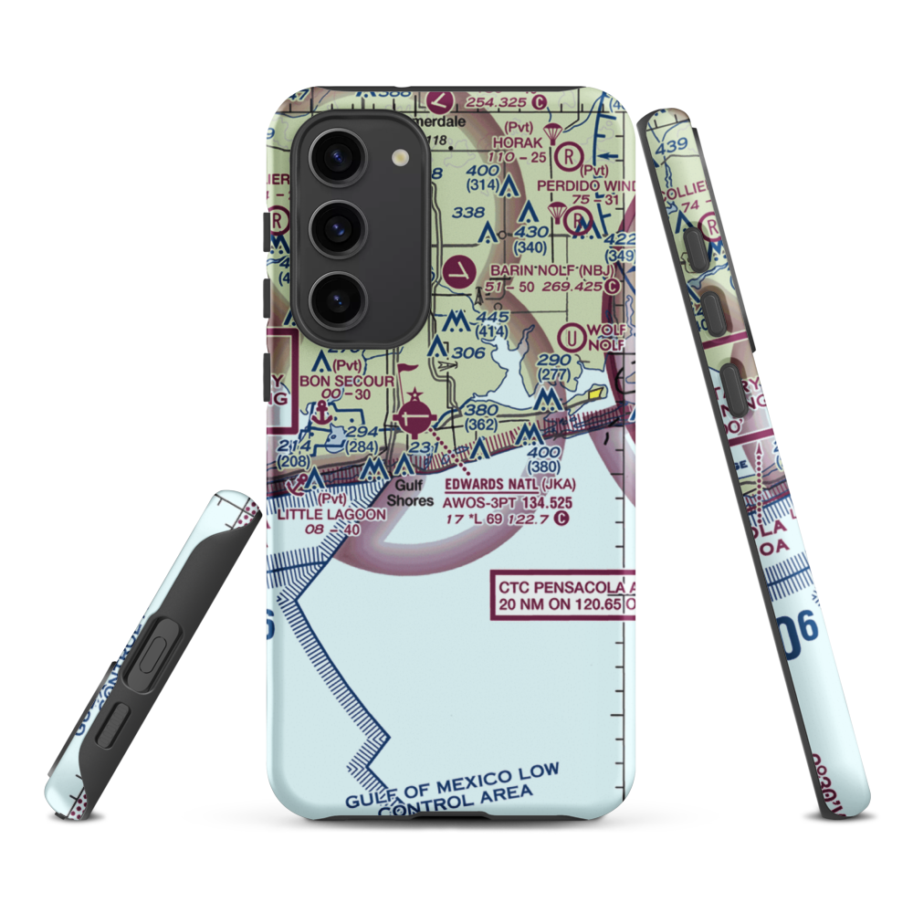 Gulf State Park Seaplane Base (AL75) VFR Sectional Samsung Phone Case Samsung Galaxy S23 Plus model shown