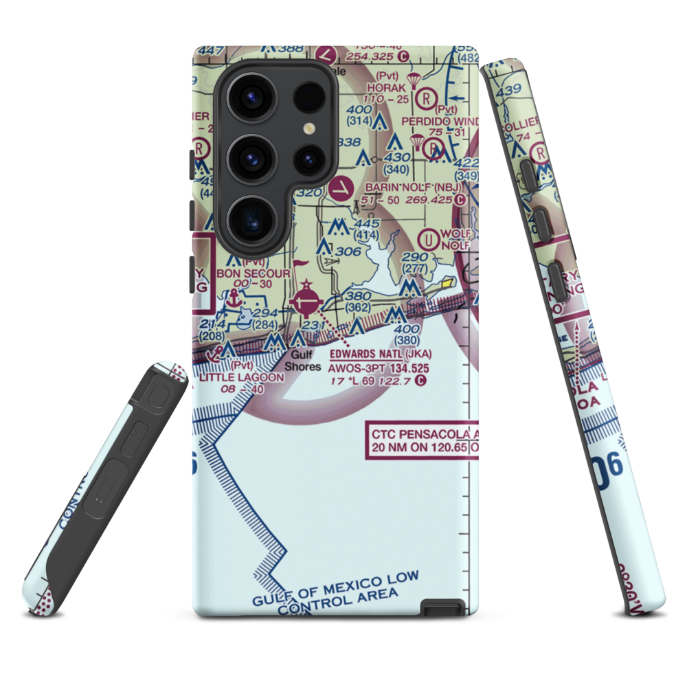 Gulf State Park Seaplane Base (AL75) VFR Sectional Samsung Phone Case Samsung Galaxy S23 Ultra model shown