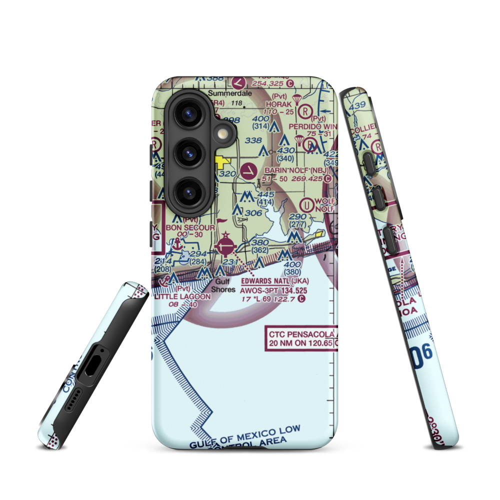 Gulf State Park Seaplane Base (AL75) VFR Sectional Samsung Phone Case Samsung Galaxy S24 model shown
