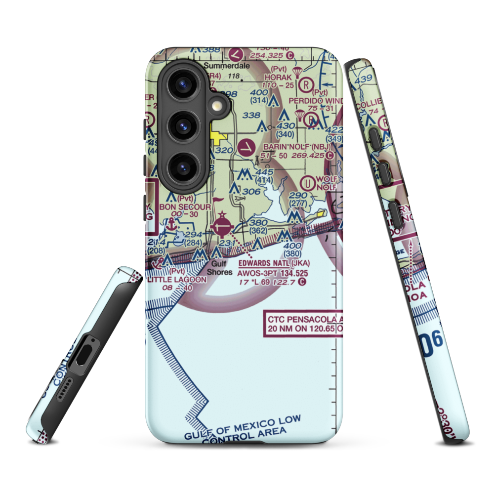 Gulf State Park Seaplane Base (AL75) VFR Sectional Samsung Phone Case Samsung Galaxy S24 Plus model shown