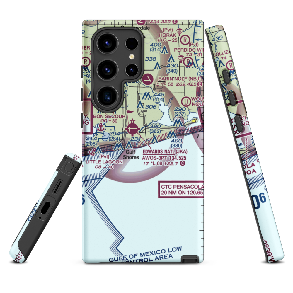Gulf State Park Seaplane Base (AL75) VFR Sectional Samsung Phone Case Samsung Galaxy S24 Ultra model shown