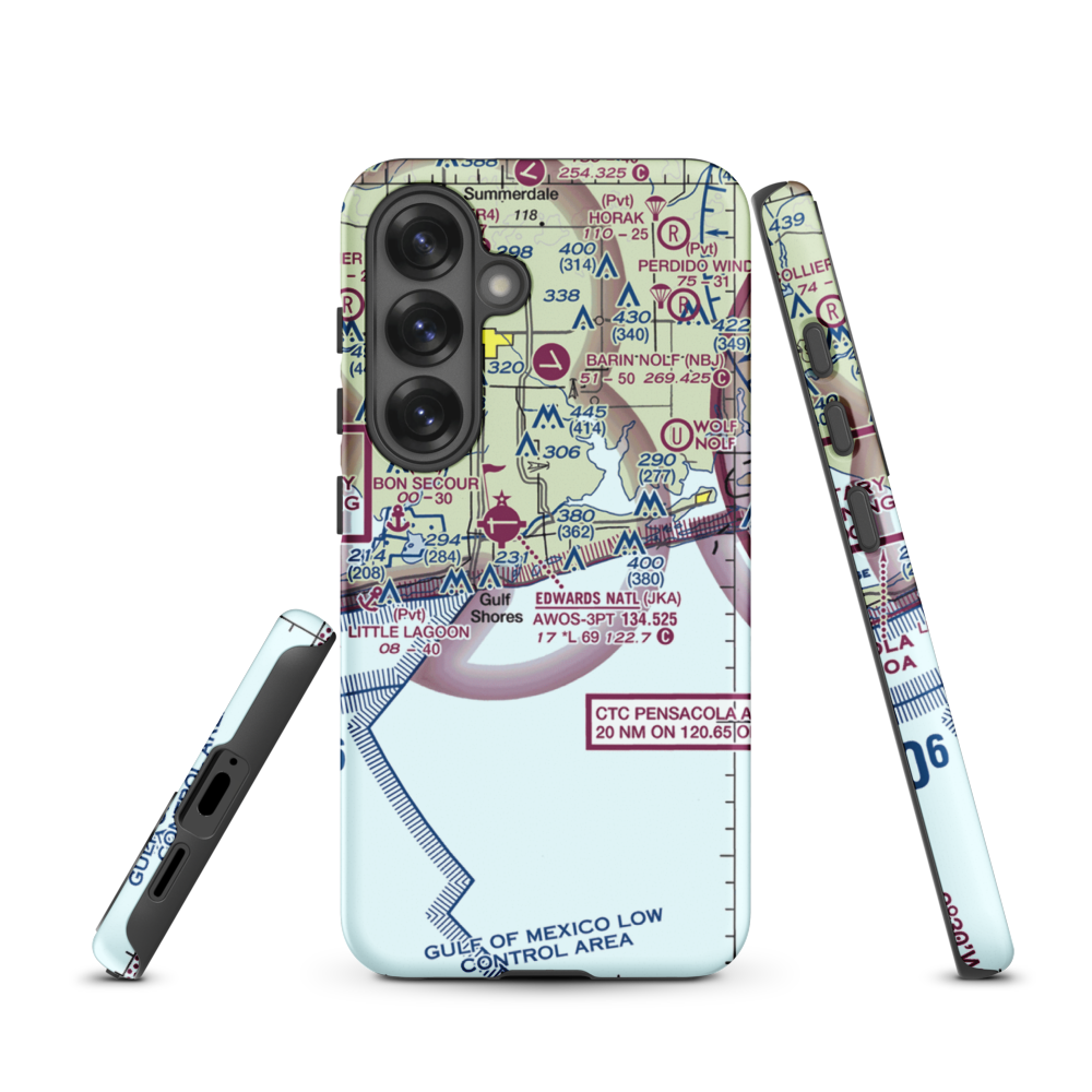 Gulf State Park Seaplane Base (AL75) VFR Sectional Samsung Phone Case Samsung Galaxy S25 model shown