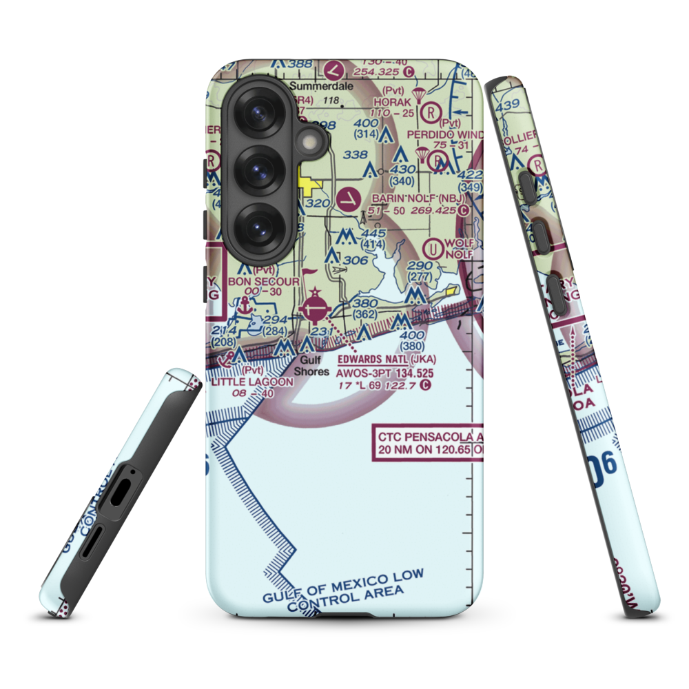 Gulf State Park Seaplane Base (AL75) VFR Sectional Samsung Phone Case Samsung Galaxy S25 Plus model shown