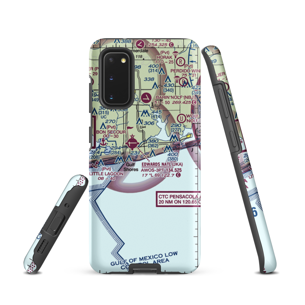 Gulf State Park Seaplane Base (AL75) VFR Sectional Samsung Phone Case Samsung Galaxy S20 model shown