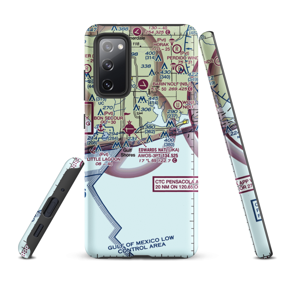 Gulf State Park Seaplane Base (AL75) VFR Sectional Samsung Phone Case Samsung Galaxy S20 FE model shown