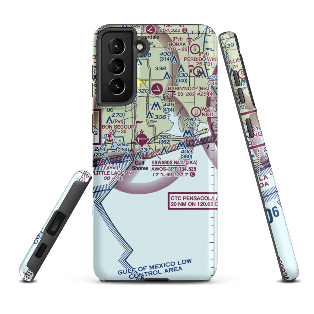 Gulf State Park Seaplane Base (AL75) VFR Sectional Samsung Phone Case Samsung Galaxy S21 Plus model shown