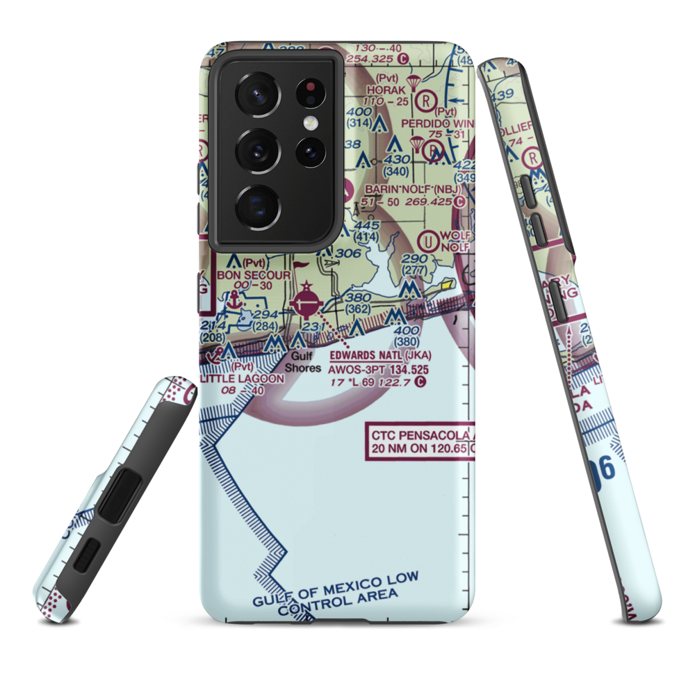 Gulf State Park Seaplane Base (AL75) VFR Sectional Samsung Phone Case Samsung Galaxy S21 Ultra model shown