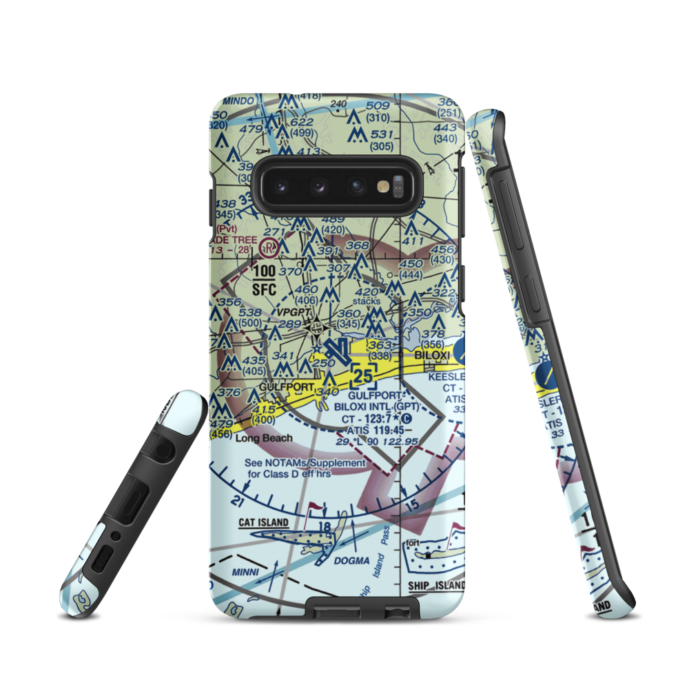 Gulfport Biloxi International Airport (GPT) VFR Sectional Samsung Phone Case Samsung Galaxy S10 model shown