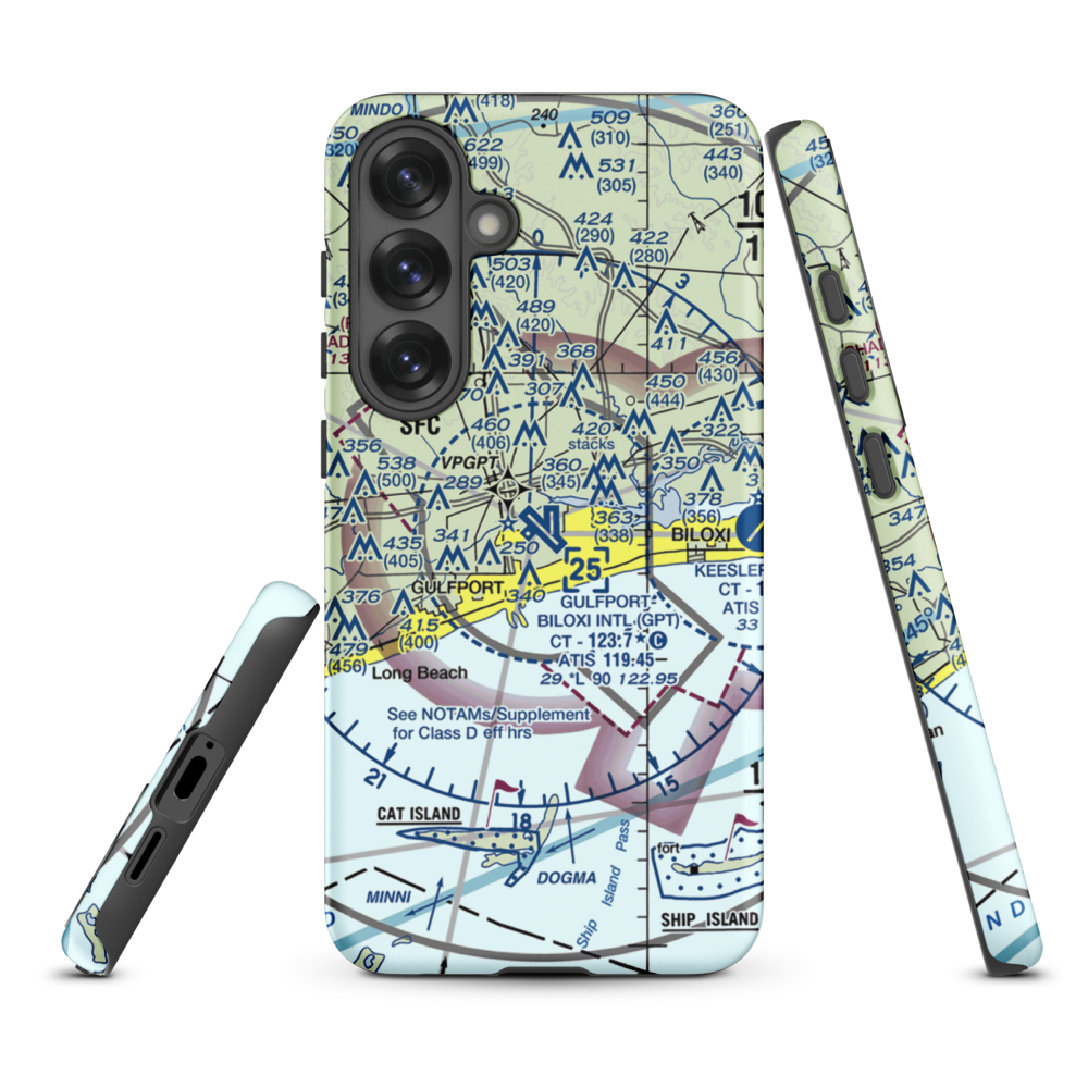 Gulfport Biloxi International Airport (GPT) VFR Sectional Samsung Phone Case Samsung Galaxy S25 Plus model shown