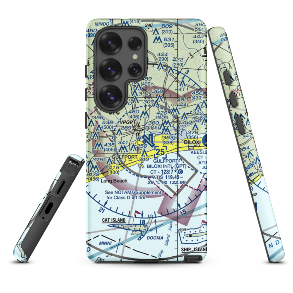 Gulfport Biloxi International Airport (GPT) VFR Sectional Samsung Phone Case Samsung Galaxy S25 Ultra model shown