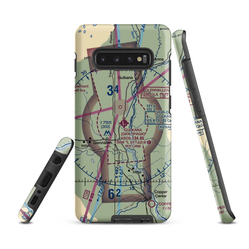 Gulkana Airport (GKN) VFR Sectional Samsung Phone Case Samsung Galaxy S10 Plus model shown