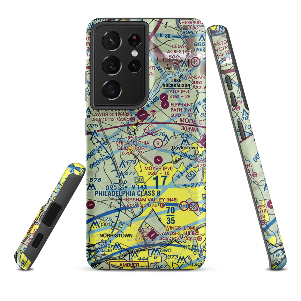 Gunden Airport (PS54) VFR Sectional Samsung Phone Case Samsung Galaxy S21 Ultra model shown
