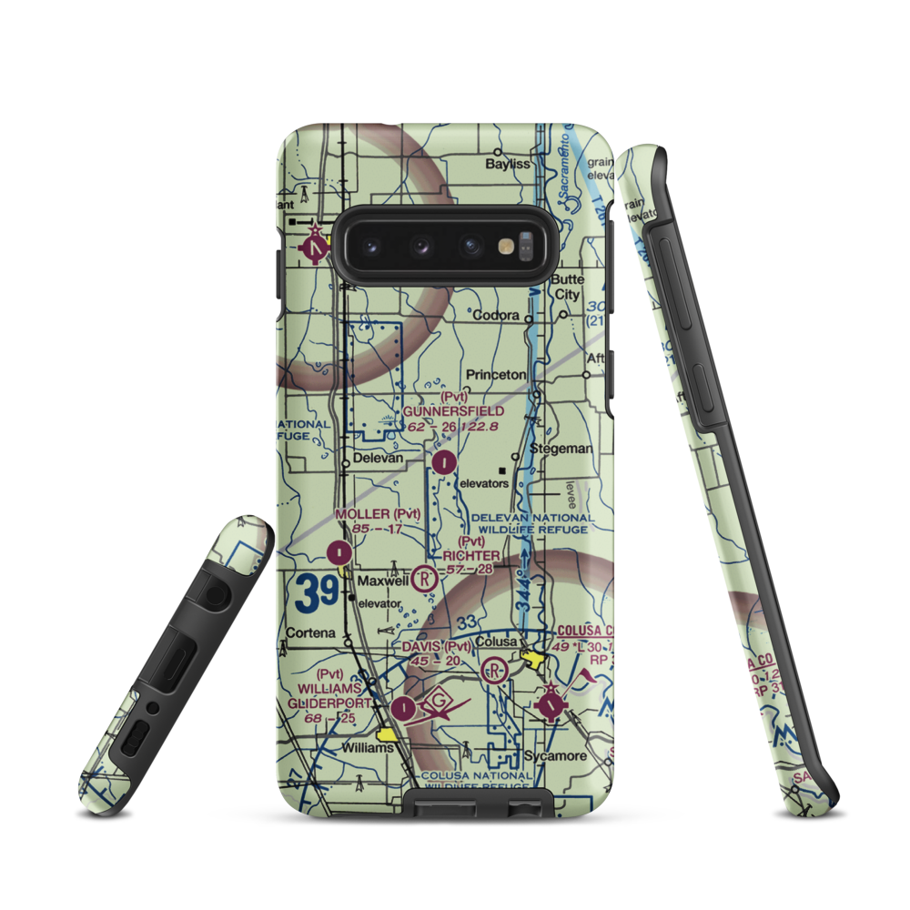 Gunnersfield Ranch Airport (71CL) VFR Sectional Samsung Phone Case Samsung Galaxy S10 model shown