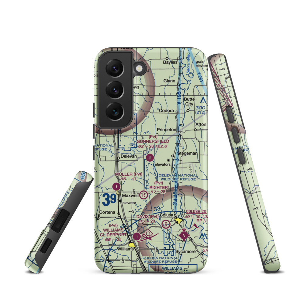Gunnersfield Ranch Airport (71CL) VFR Sectional Samsung Phone Case Samsung Galaxy S22 model shown