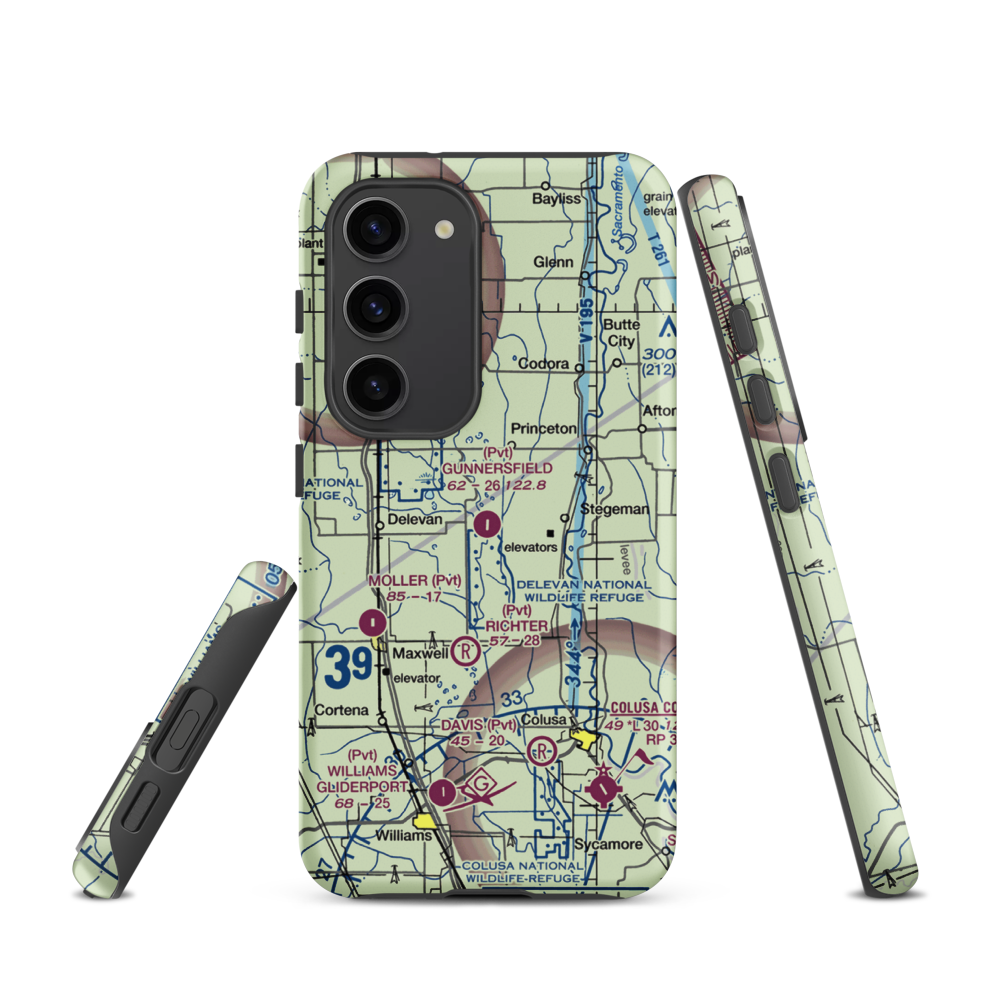 Gunnersfield Ranch Airport (71CL) VFR Sectional Samsung Phone Case Samsung Galaxy S23 model shown