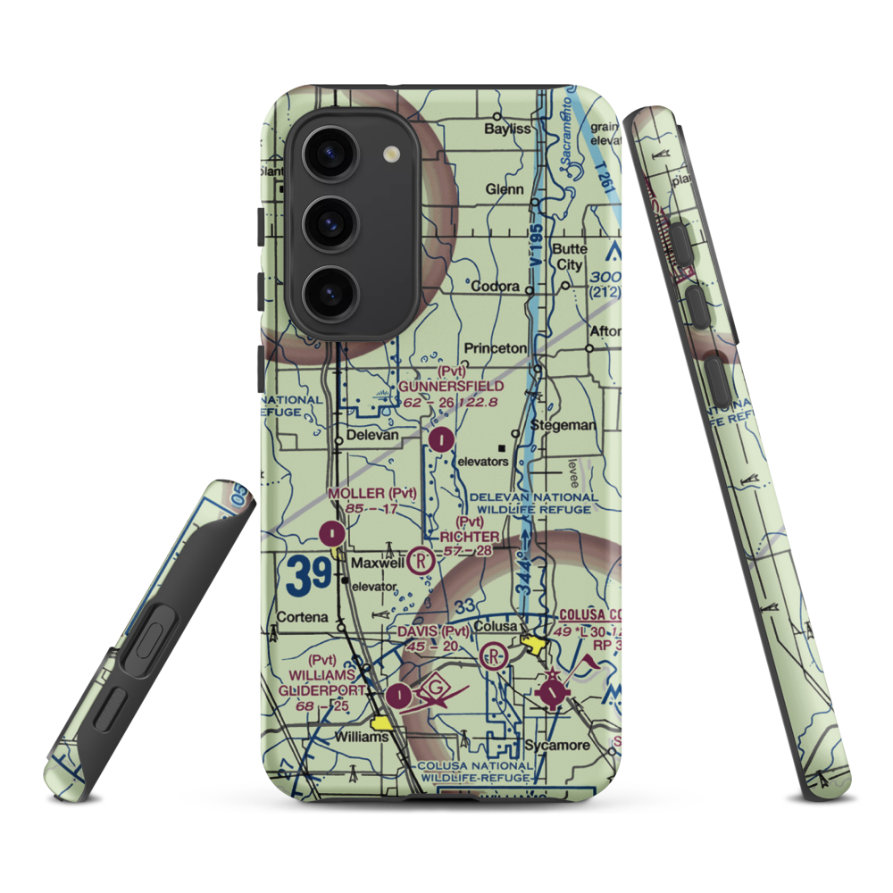 Gunnersfield Ranch Airport (71CL) VFR Sectional Samsung Phone Case Samsung Galaxy S23 Plus model shown