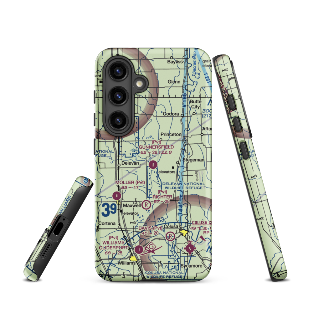 Gunnersfield Ranch Airport (71CL) VFR Sectional Samsung Phone Case Samsung Galaxy S24 model shown