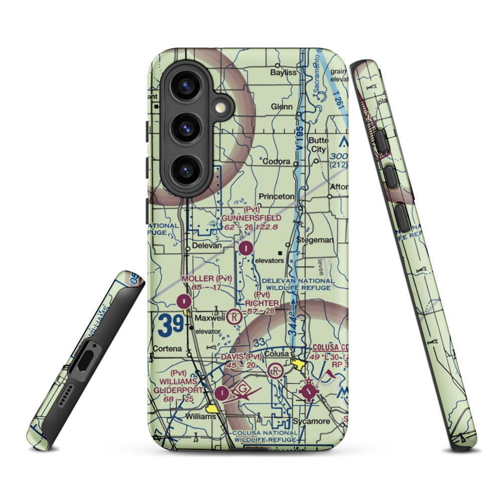 Gunnersfield Ranch Airport (71CL) VFR Sectional Samsung Phone Case Samsung Galaxy S24 Plus model shown