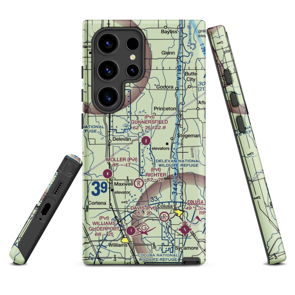 Gunnersfield Ranch Airport (71CL) VFR Sectional Samsung Phone Case Samsung Galaxy S24 Ultra model shown