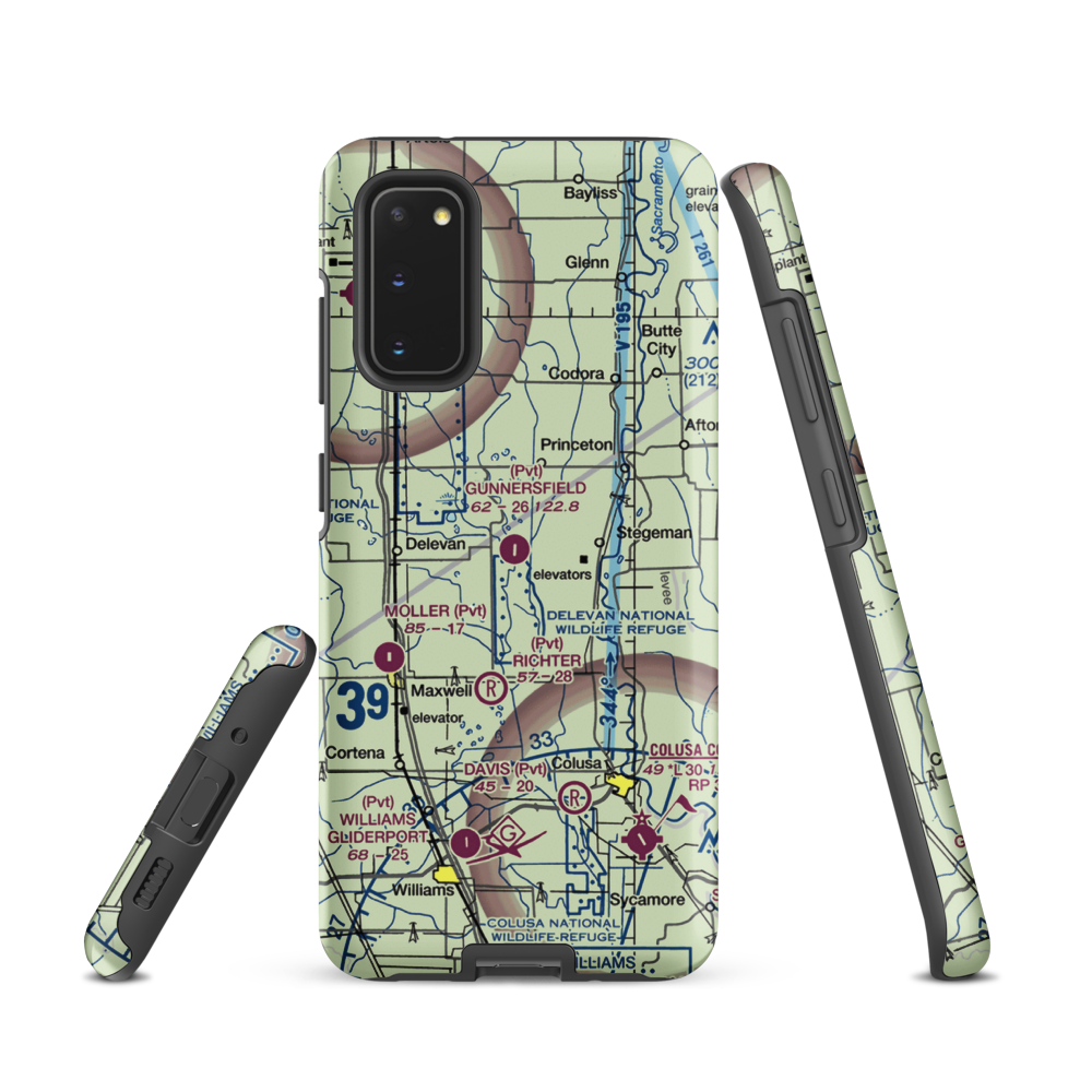Gunnersfield Ranch Airport (71CL) VFR Sectional Samsung Phone Case Samsung Galaxy S20 model shown