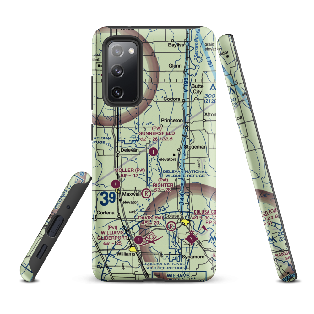 Gunnersfield Ranch Airport (71CL) VFR Sectional Samsung Phone Case Samsung Galaxy S20 FE model shown