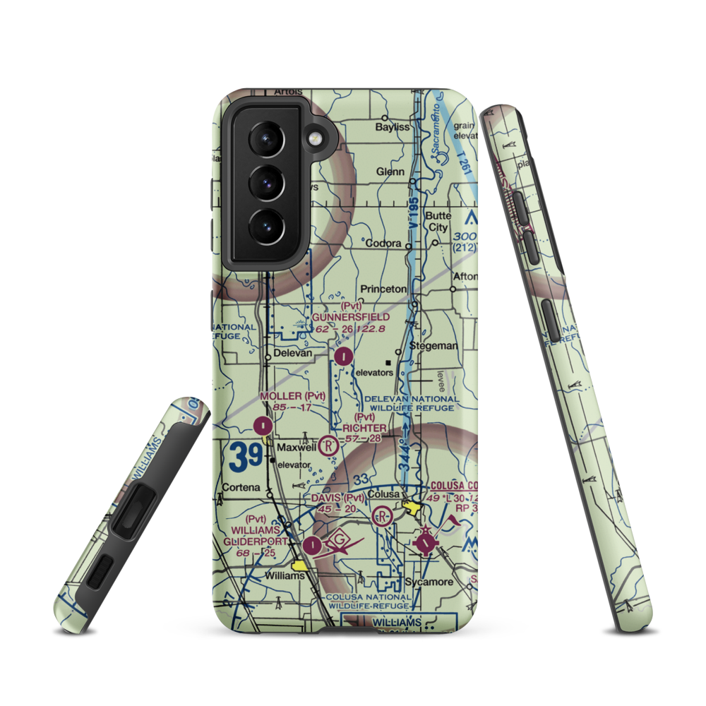 Gunnersfield Ranch Airport (71CL) VFR Sectional Samsung Phone Case Samsung Galaxy S21 model shown
