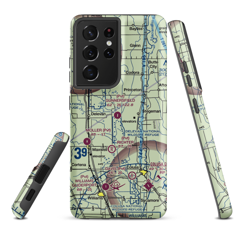 Gunnersfield Ranch Airport (71CL) VFR Sectional Samsung Phone Case Samsung Galaxy S21 Ultra model shown