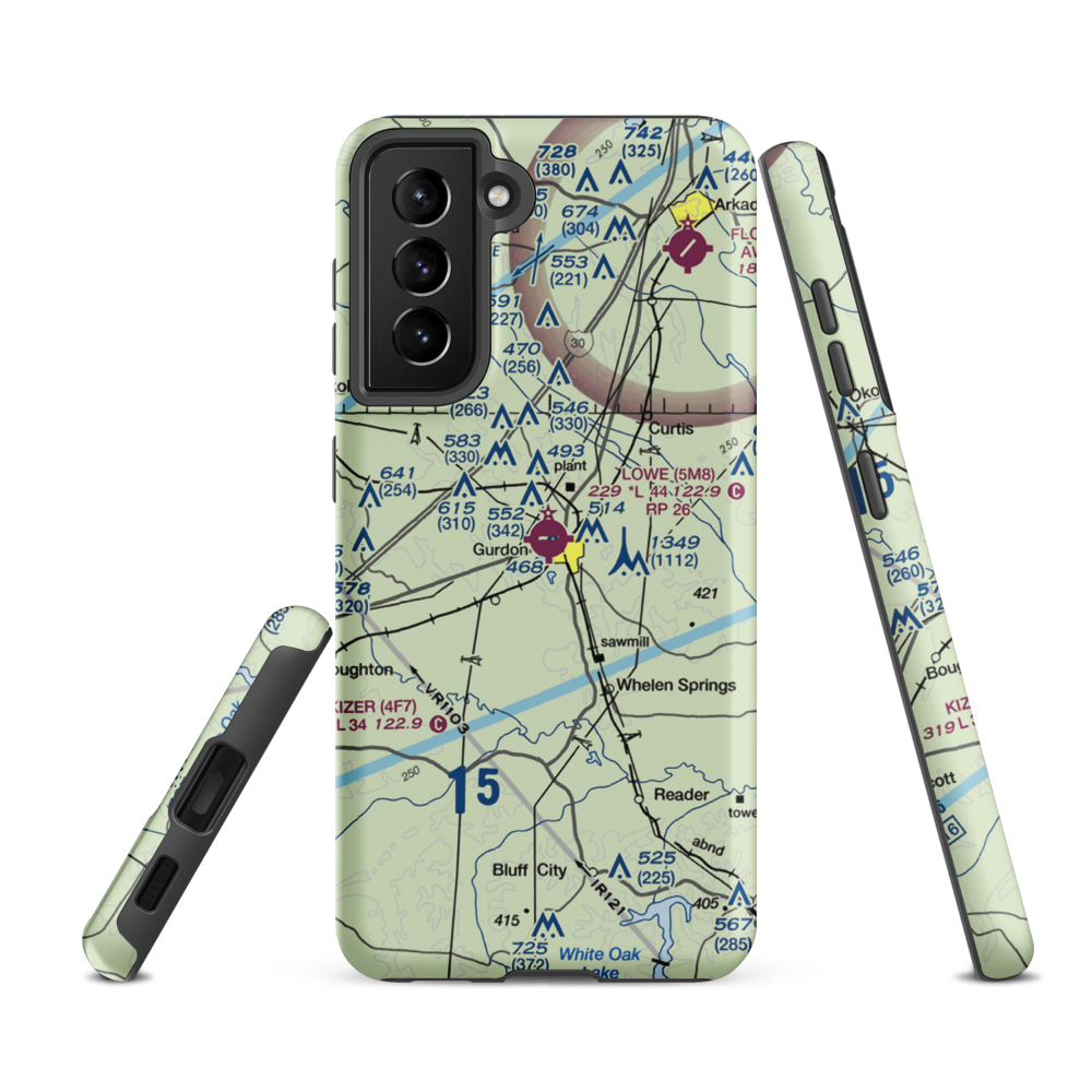 Gurdon Lowe Field (5M8) VFR Sectional Samsung Phone Case Samsung Galaxy S21 FE model shown