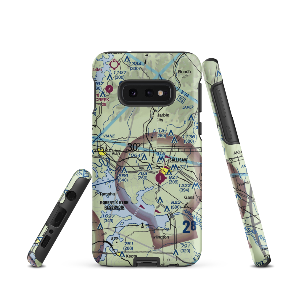 Gustafson Airport (OK34) VFR Sectional Samsung Phone Case Samsung Galaxy S10e model shown
