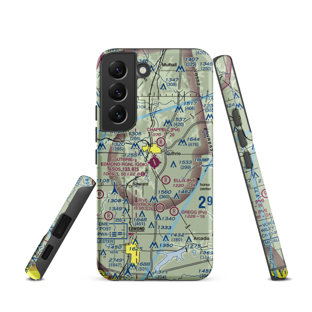 Guthrie-Edmond Regional Airport (GOK) VFR Sectional Samsung Phone Case Samsung Galaxy S22 model shown