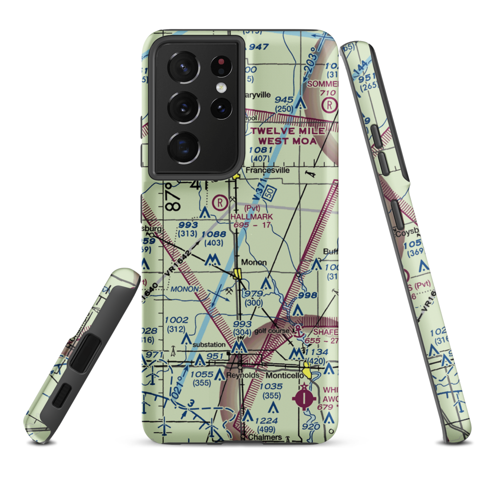 Gutwein Airport (72IN) VFR Sectional Samsung Phone Case Samsung Galaxy S21 Plus model shown