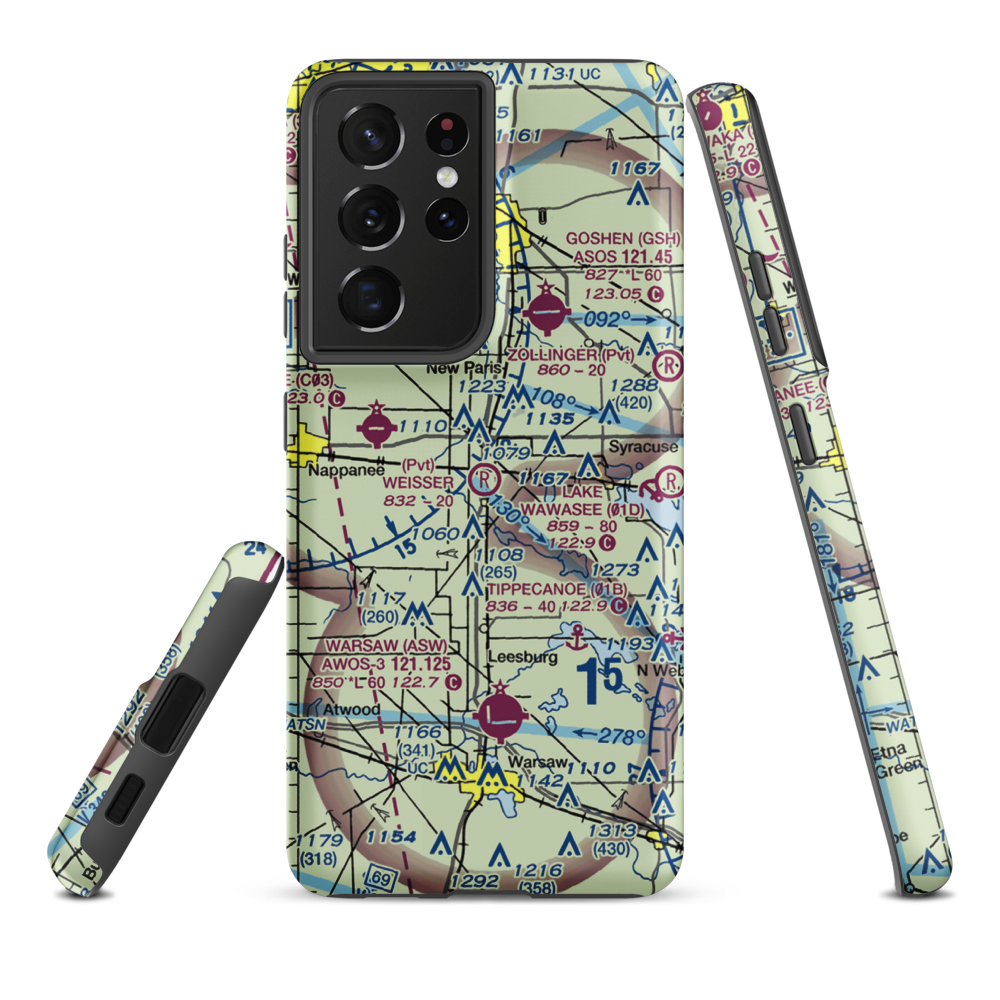 H R Weisser Airport (92IN) VFR Sectional Samsung Phone Case Samsung Galaxy S21 Ultra model shown