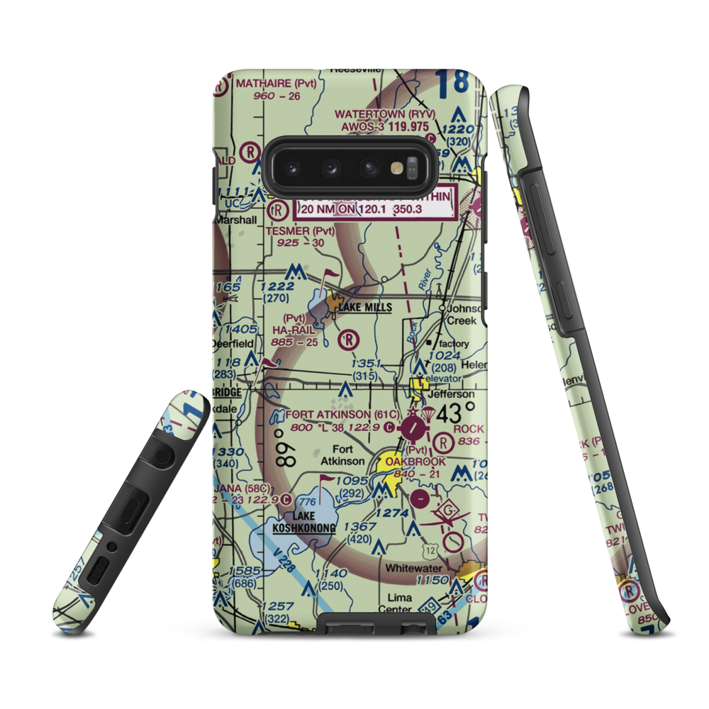 Ha-Rail Airport (17WI) VFR Sectional Samsung Phone Case Samsung Galaxy S10 Plus model shown