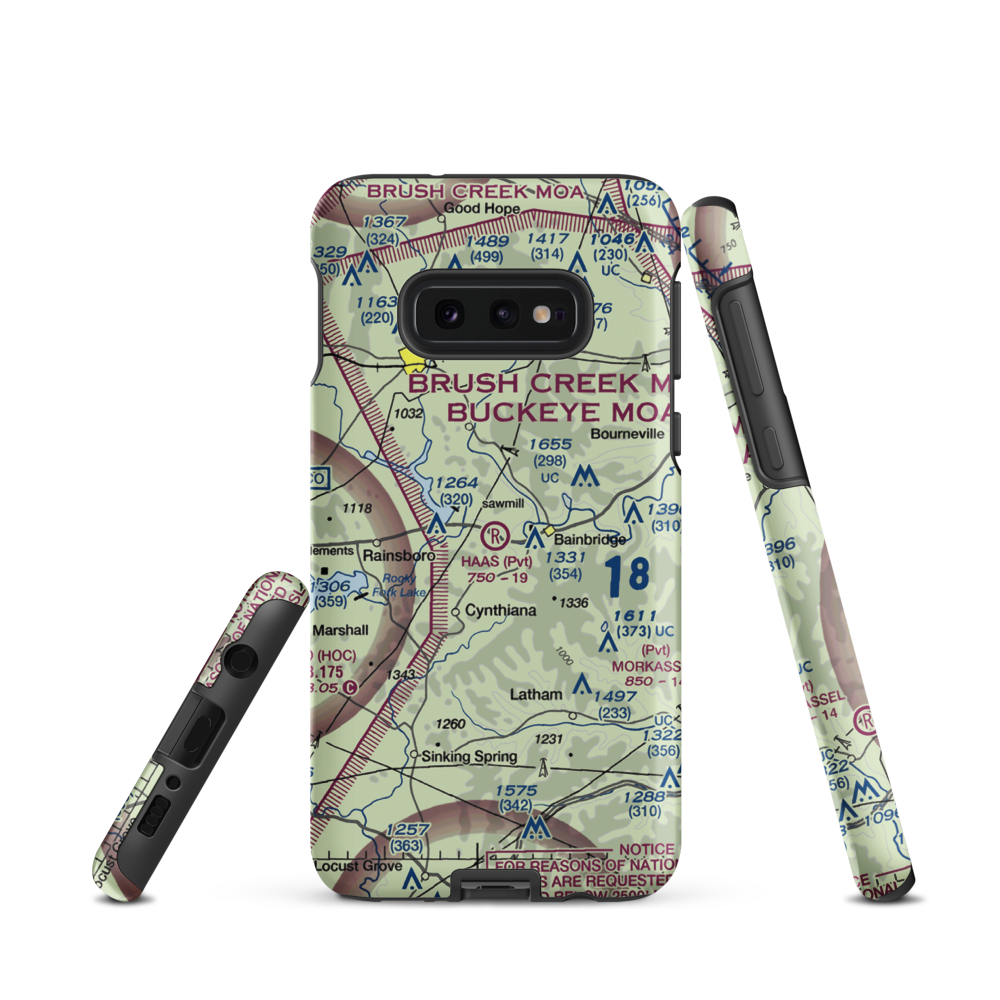 Haas Airport (17OI) VFR Sectional Samsung Phone Case Samsung Galaxy S10 Plus model shown