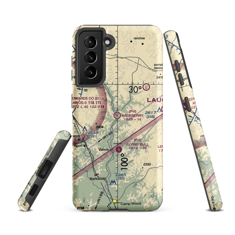 Hackberry Ranch Airport (XS69) VFR Sectional Samsung Phone Case Samsung Galaxy S21 FE model shown