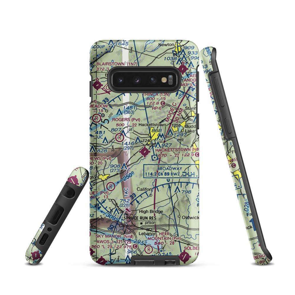 Hackettstown Airport (N05) VFR Sectional Samsung Phone Case Samsung Galaxy S10 model shown