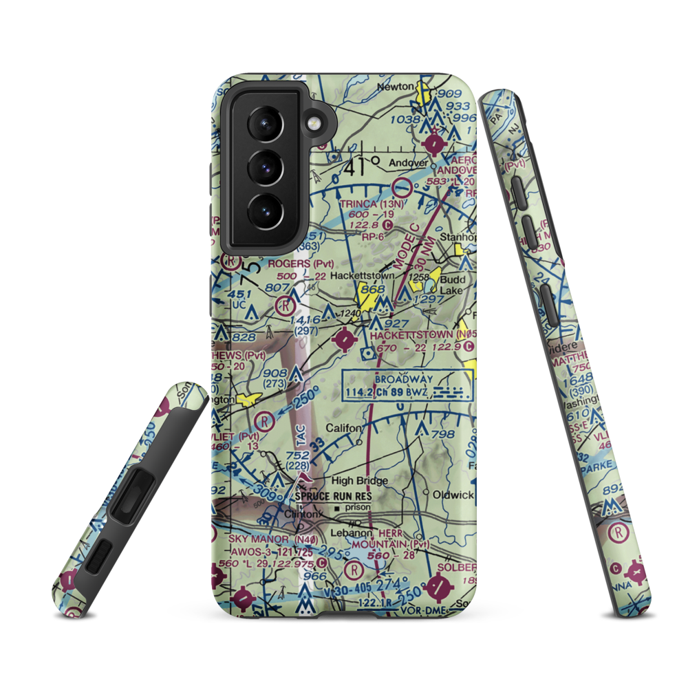 Hackettstown Airport (N05) VFR Sectional Samsung Phone Case Samsung Galaxy S21 FE model shown