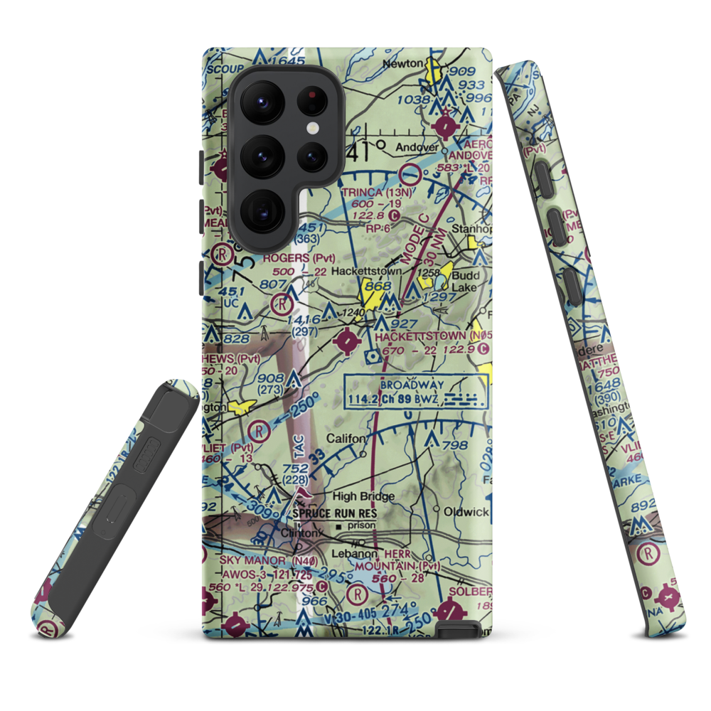 Hackettstown Airport (N05) VFR Sectional Samsung Phone Case Samsung Galaxy S22 Ultra model shown