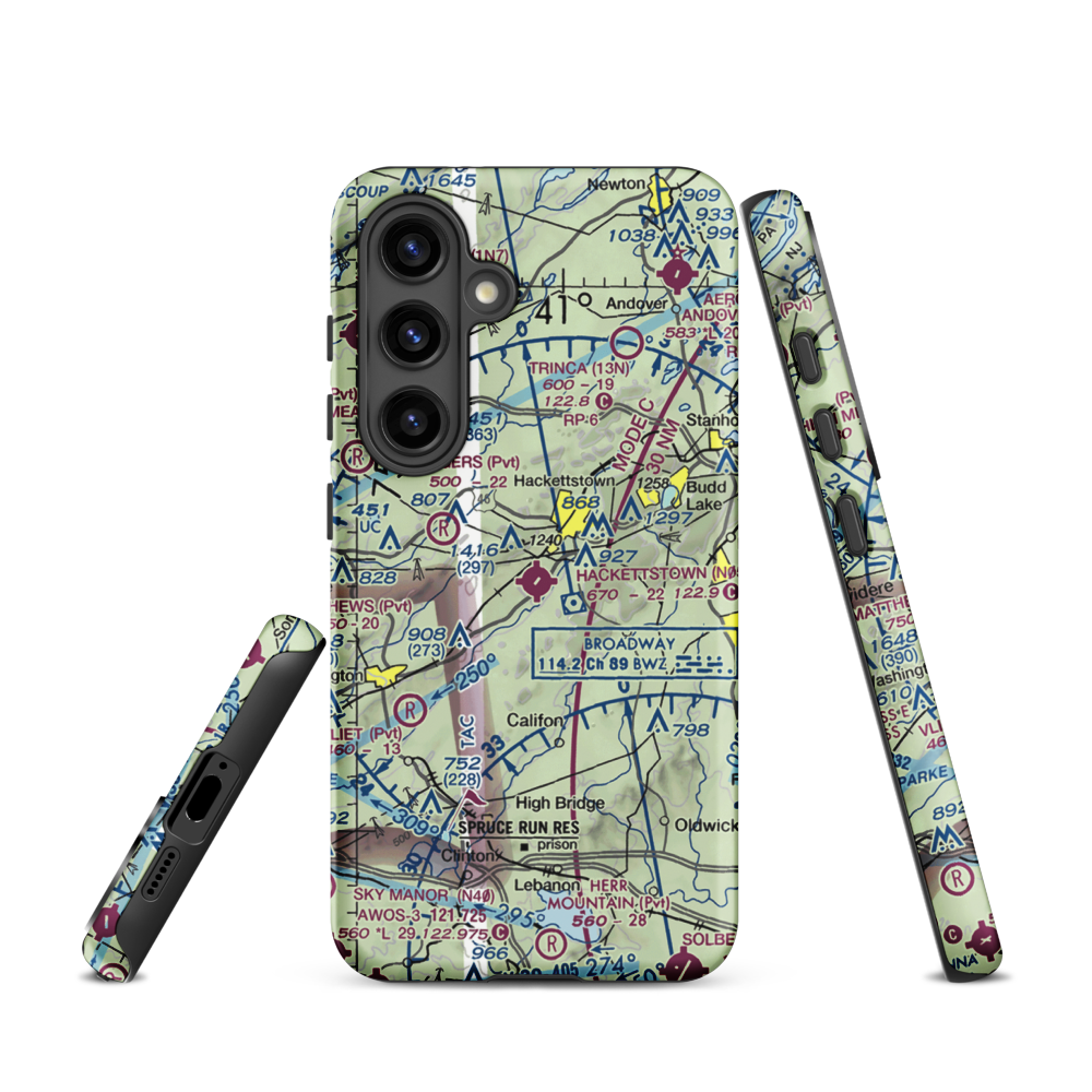 Hackettstown Airport (N05) VFR Sectional Samsung Phone Case Samsung Galaxy S24 model shown