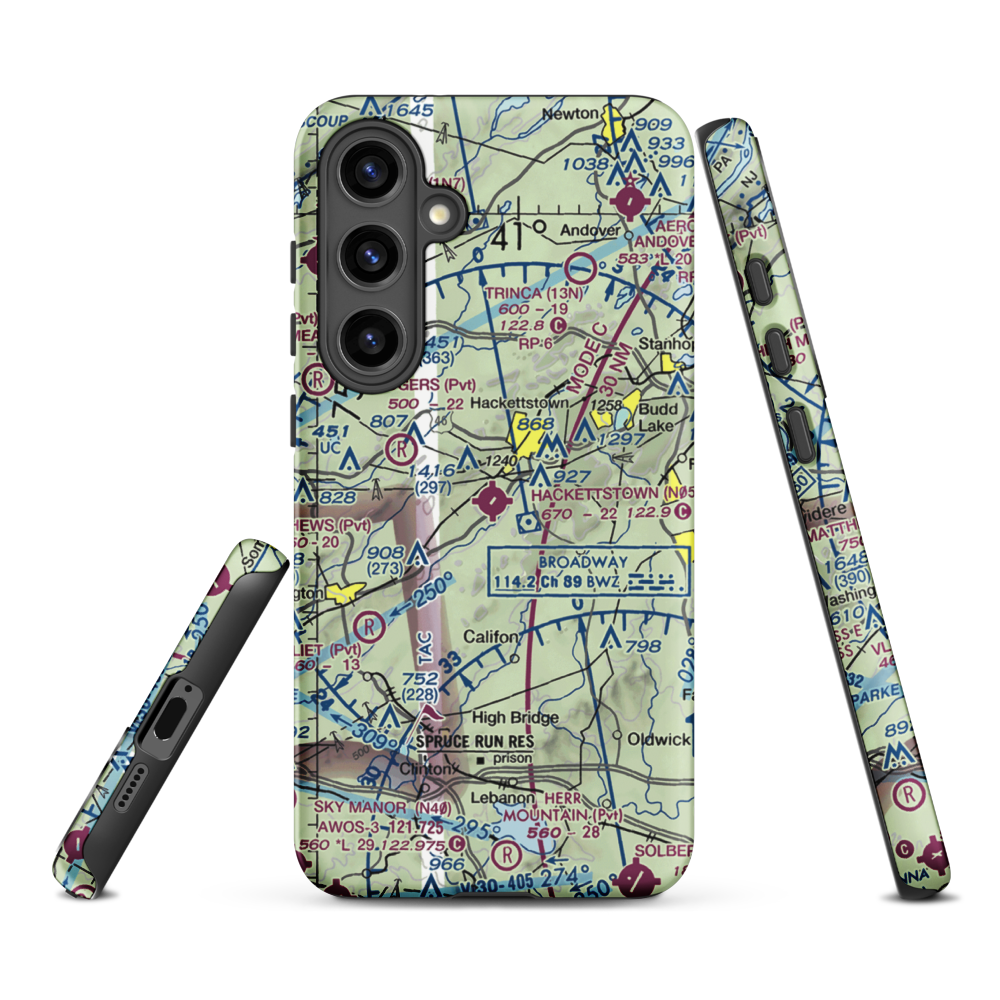 Hackettstown Airport (N05) VFR Sectional Samsung Phone Case Samsung Galaxy S24 Plus model shown