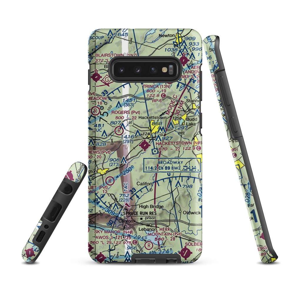 Hackettstown Airport (N05) VFR Sectional Samsung Phone Case Samsung Galaxy S10 Plus model shown