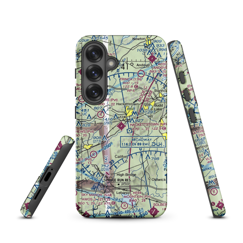 Hackettstown Airport (N05) VFR Sectional Samsung Phone Case Samsung Galaxy S25 model shown