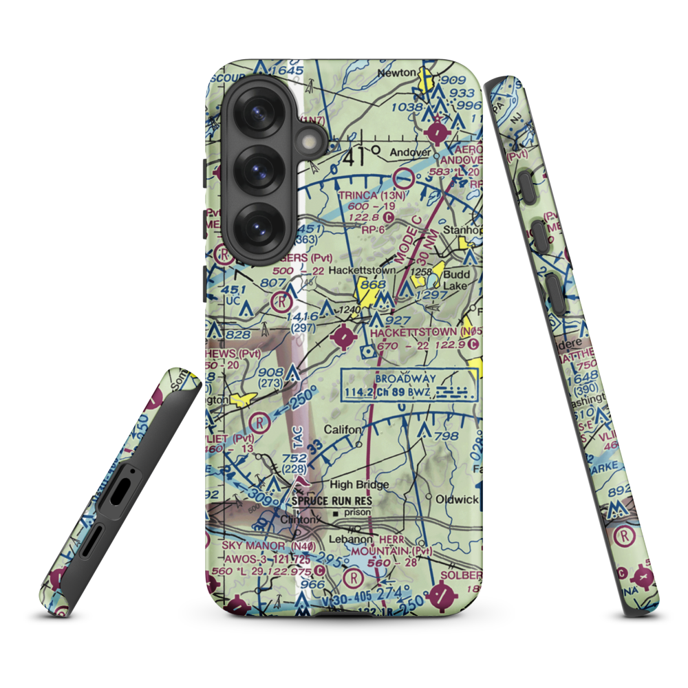Hackettstown Airport (N05) VFR Sectional Samsung Phone Case Samsung Galaxy S25 Plus model shown