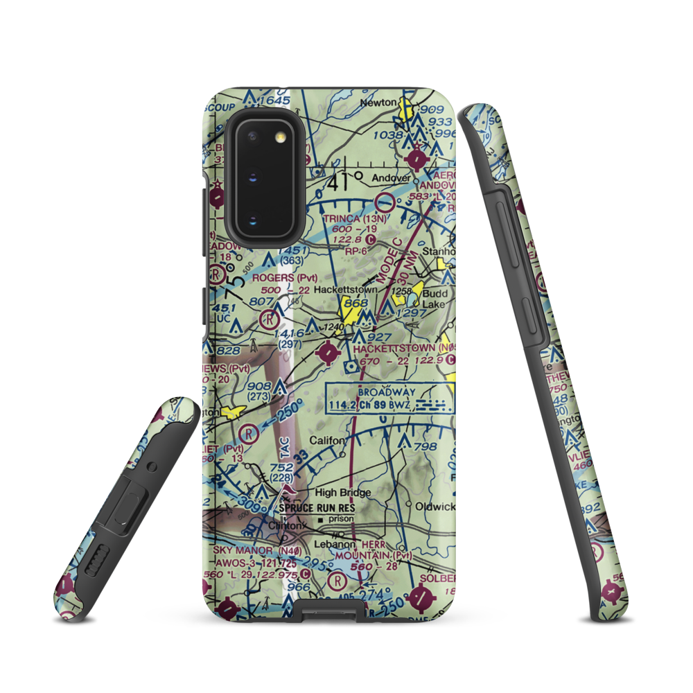 Hackettstown Airport (N05) VFR Sectional Samsung Phone Case Samsung Galaxy S20 model shown
