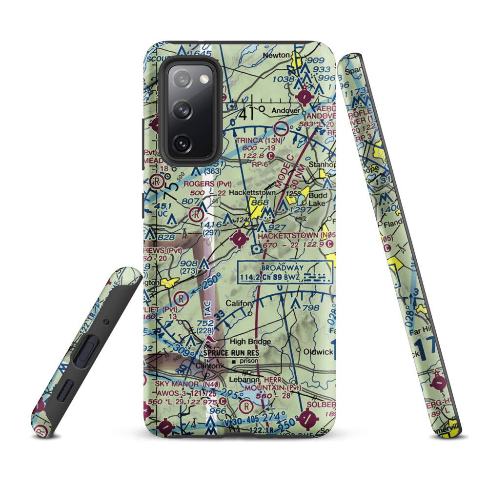 Hackettstown Airport (N05) VFR Sectional Samsung Phone Case Samsung Galaxy S20 FE model shown