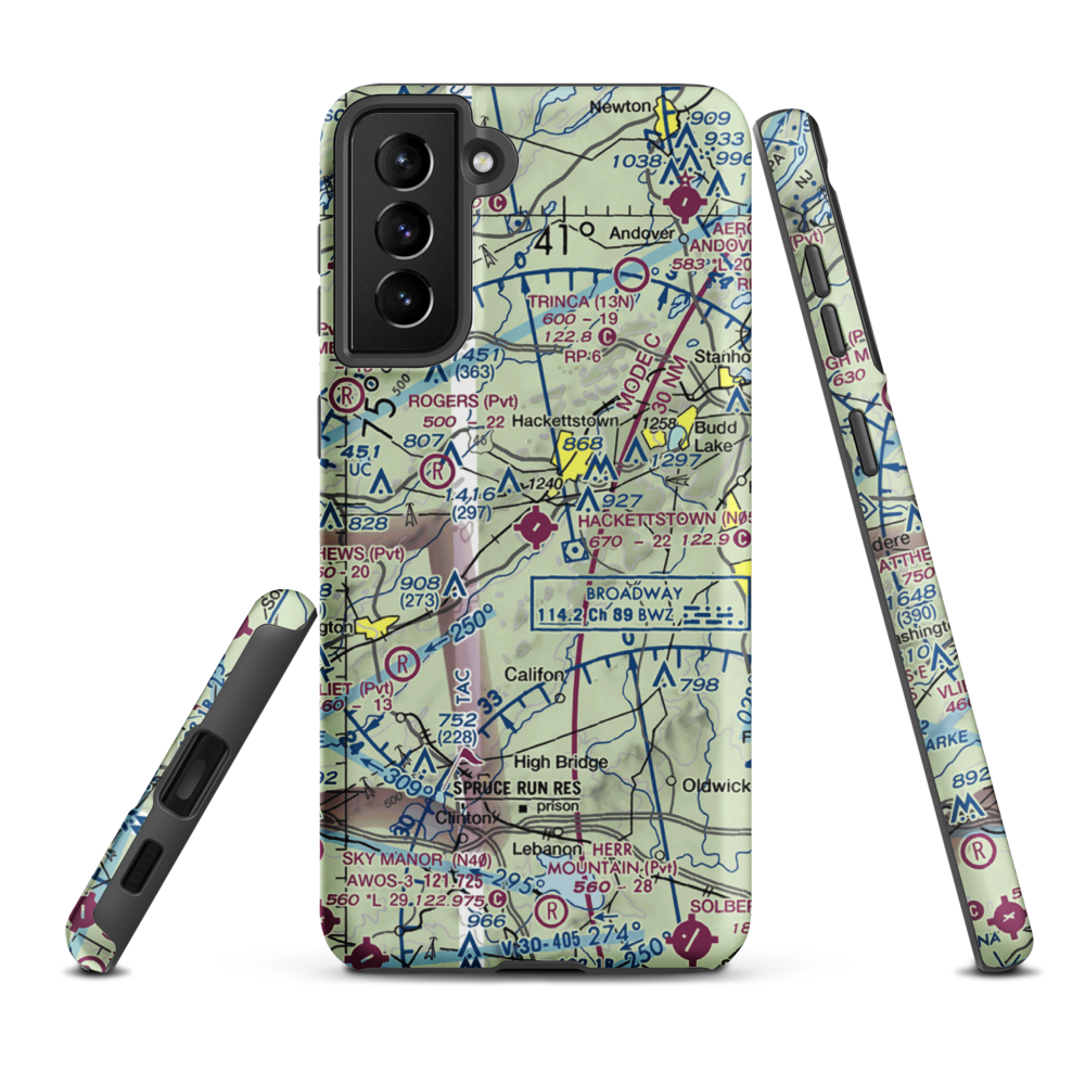 Hackettstown Airport (N05) VFR Sectional Samsung Phone Case Samsung Galaxy S21 FE model shown