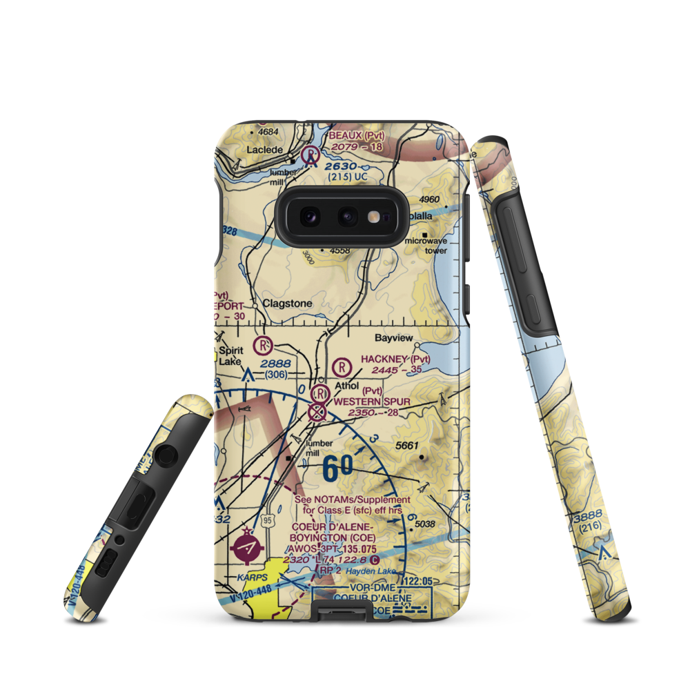 Hackney Airpark (ID05) VFR Sectional Samsung Phone Case Samsung Galaxy S10 Plus model shown
