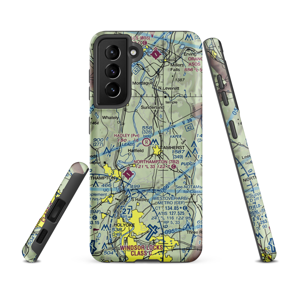 Hadley Airport (03MA) VFR Sectional Samsung Phone Case Samsung Galaxy S21 Ultra model shown
